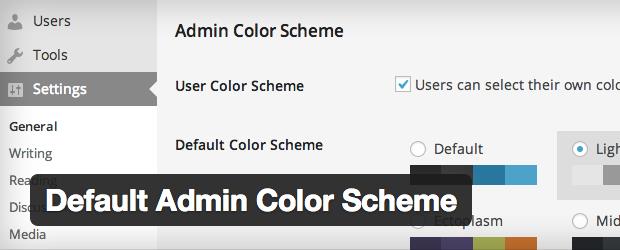 Default Admin Color Scheme