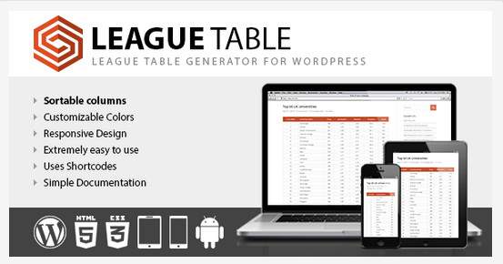 League Table - plugin pour tableau WordPress