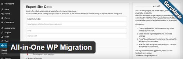 migrer votre installation WordPress avec  All-in-One-WP-Migration