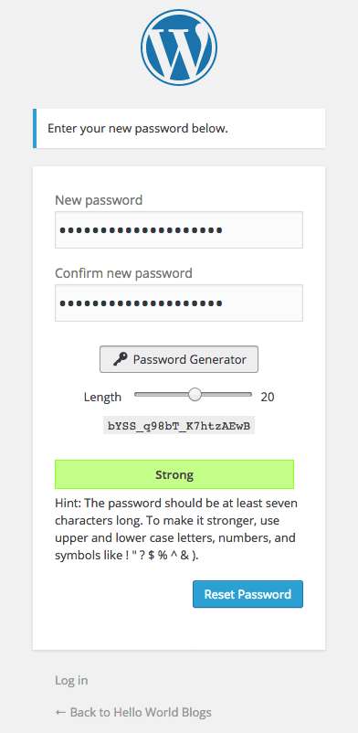 Strong Password Generator - page