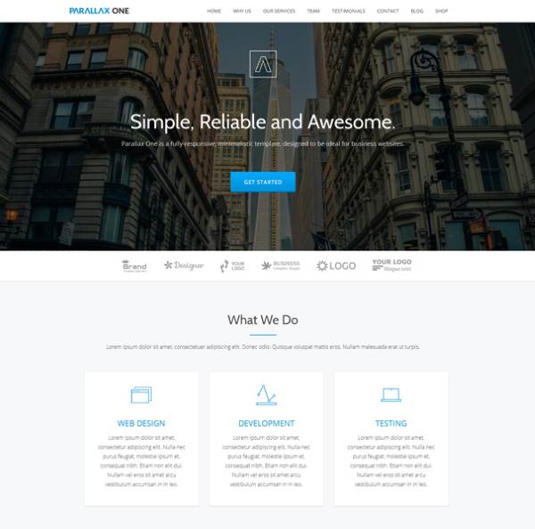 Parallax One - Page Accueil