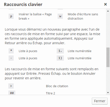 raccourcis-clavier