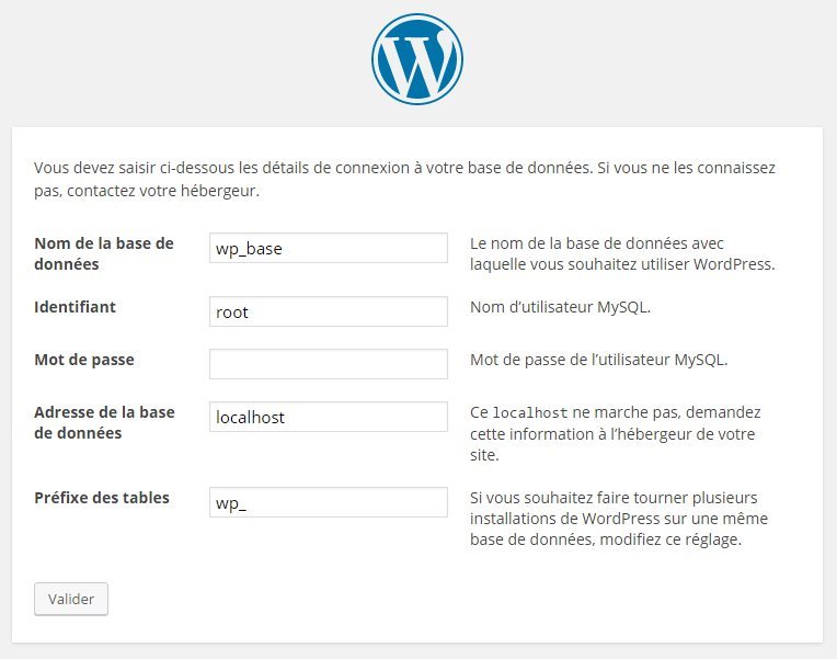 Configuration WordPress