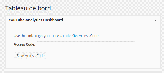 YouTube Analytics Dashboard access code