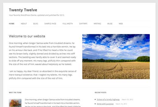 WordPress 3.5 Theme Twenty Twelve