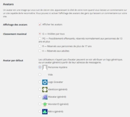 Modifier l'avatar par défaut