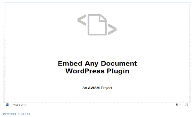 Intégrer des documents Word et des fichiers Excel dans WordPress - Fichier Word