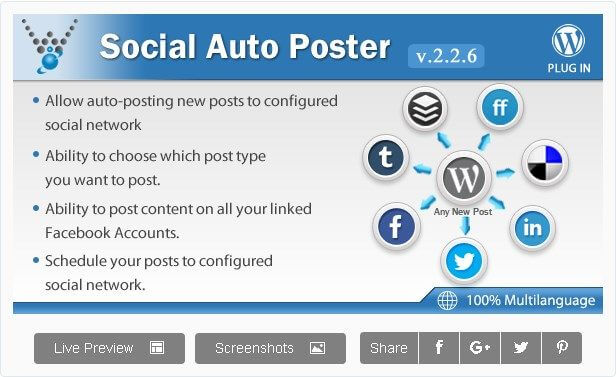 Partage automatique sur les réseaux sociaux - Social Auto Poster