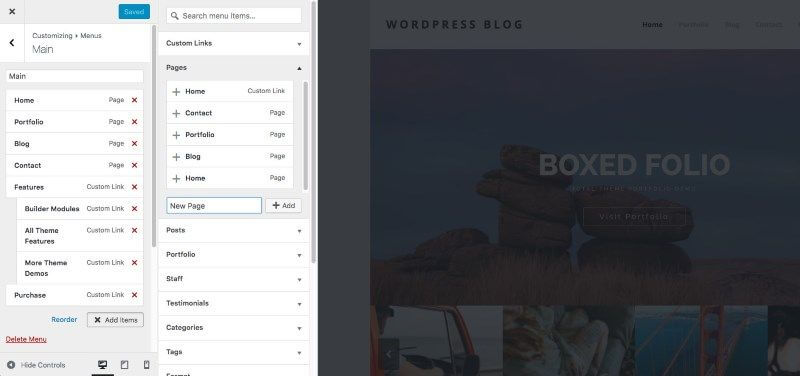 WordPress 4.7 - Generateur de menu