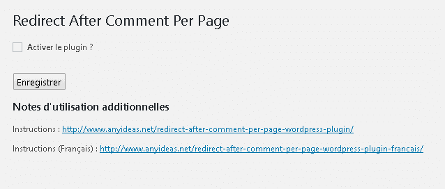 redirect after comment per page parametres